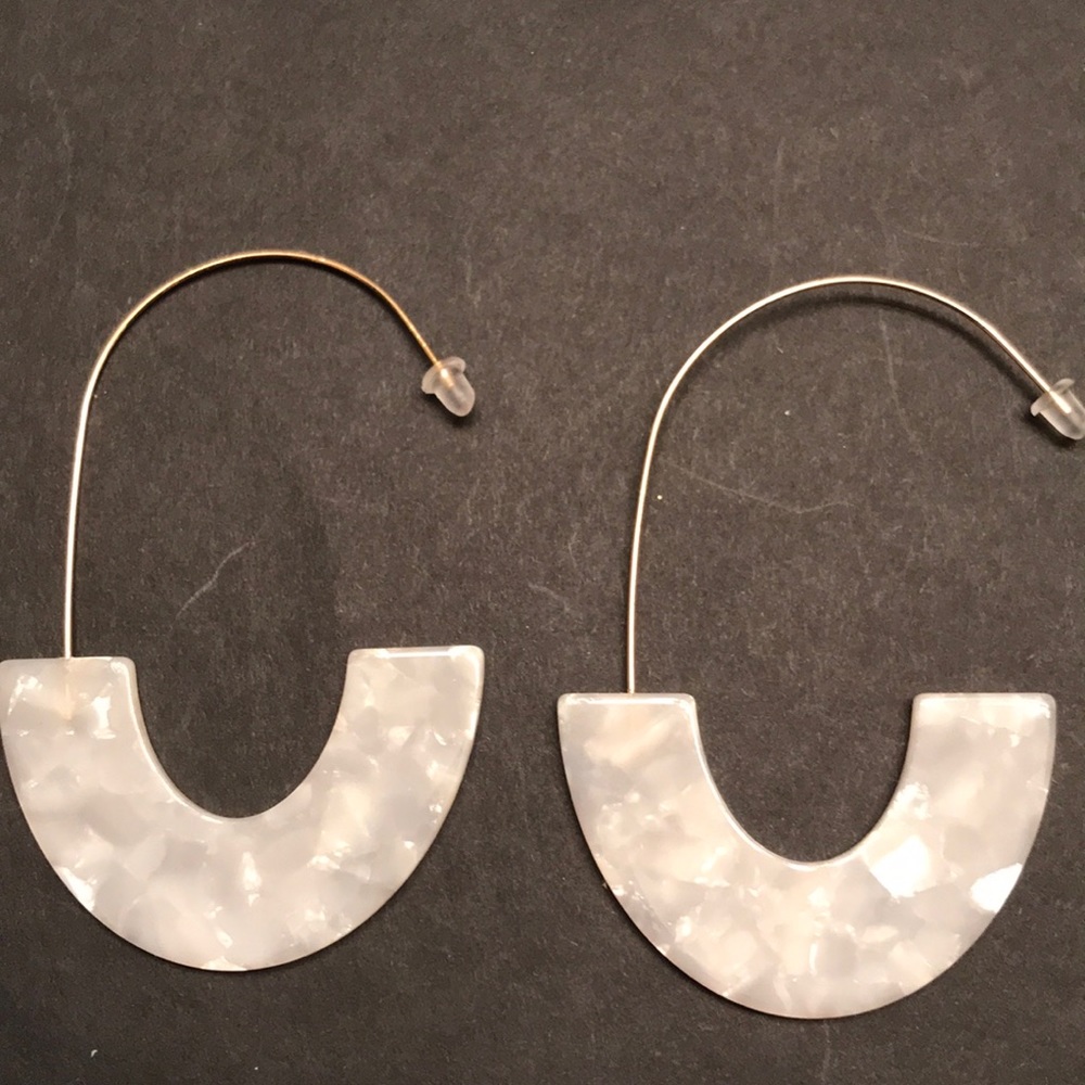 Acrylic White Stylish Earrings